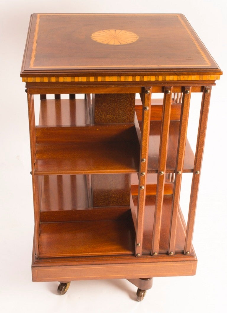 Antique Edwardian Revolving Bookcase c.1900