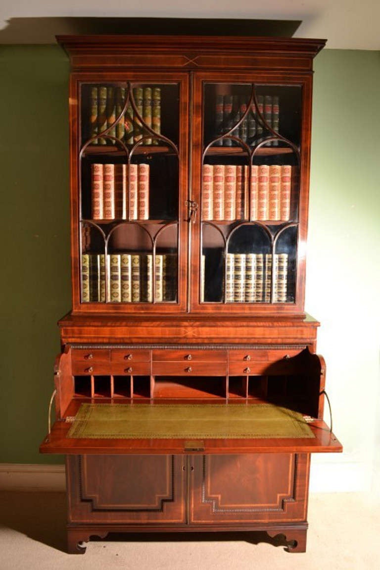 Antique George III Secretaire Bookcase circa 1815 1