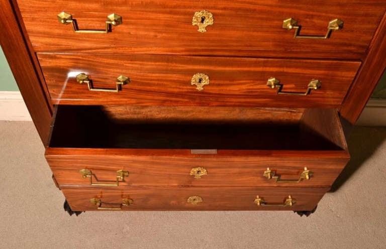 Antique French Empire Tall Chest with Marble Top circa 1840 1