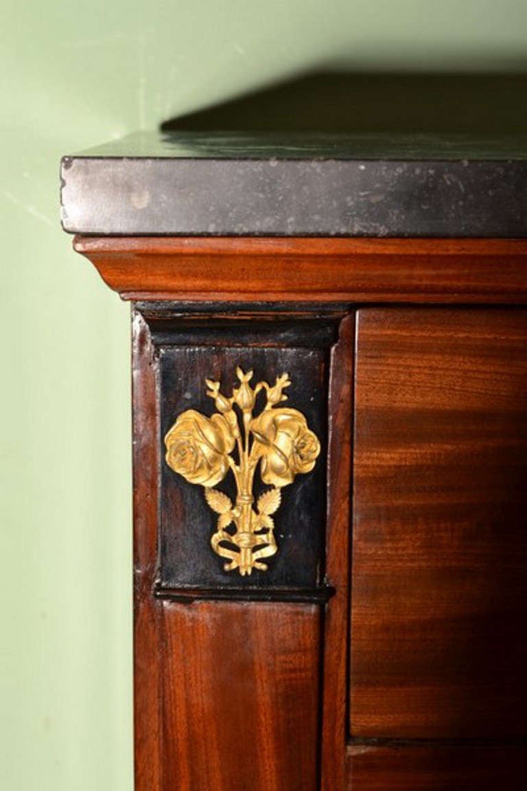 Antique French Empire Tall Chest with Marble Top circa 1840 3