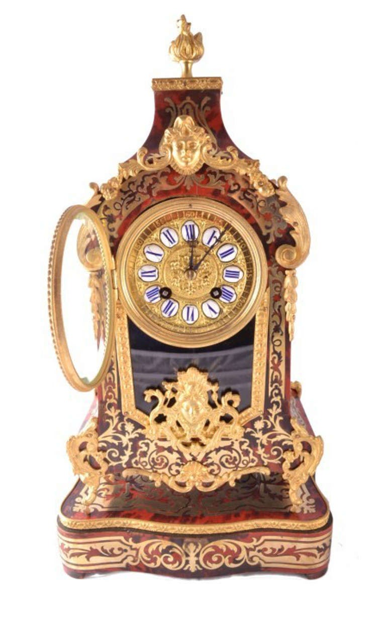 Antique French Boulle Mantel Clock On stand c.1870 In Excellent Condition In London, GB