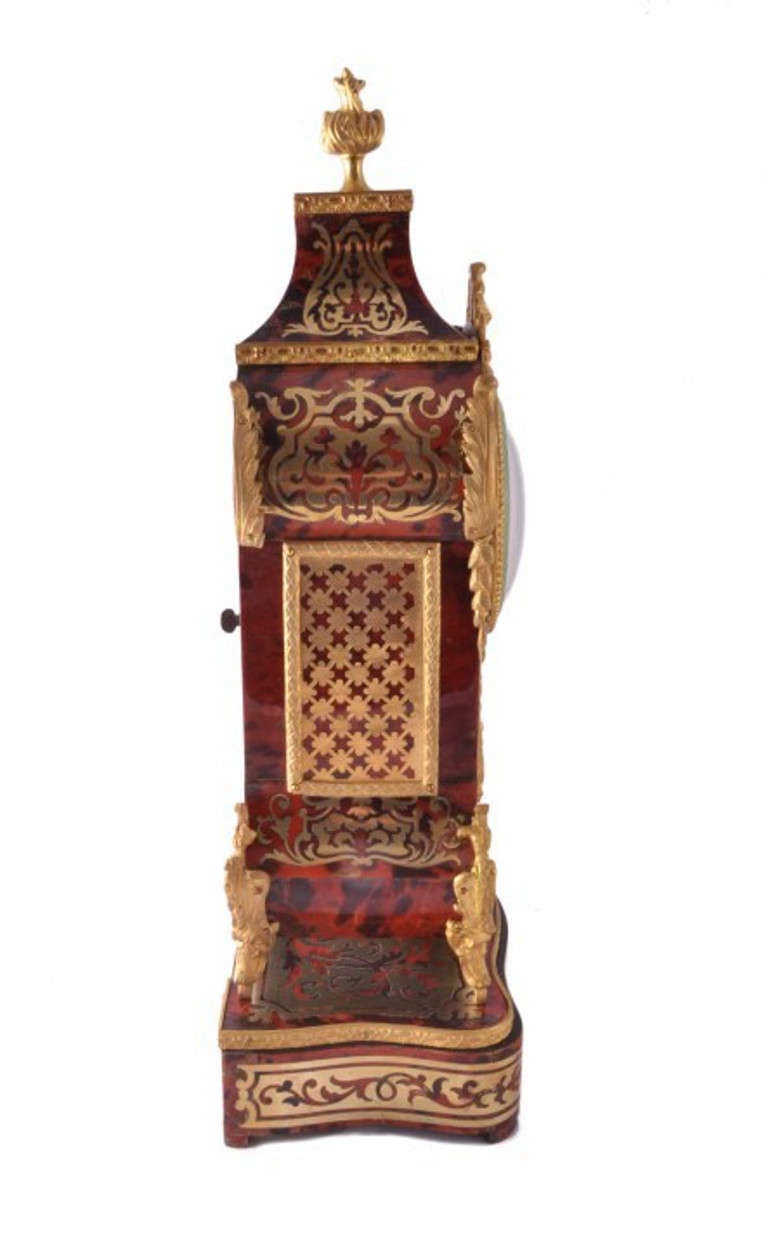 Antique French Boulle Mantel Clock On stand c.1870 1