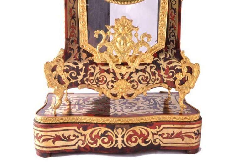 Antique French Boulle Mantel Clock On stand c.1870 4