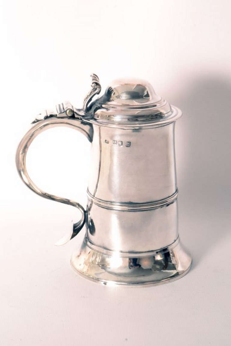 Antique Hester Bateman Silver Lidded Tankard 1784