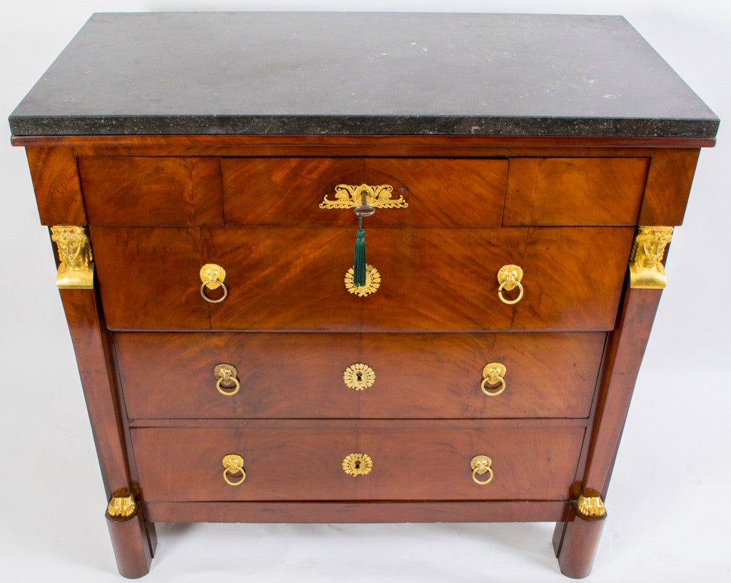 Early 19th Century Antique French Empire Commode/ Chest Marble Top c.1820