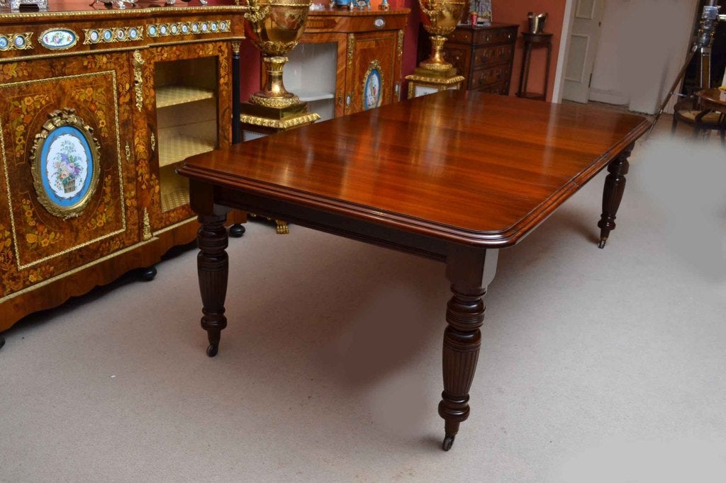 Antique Victorian 8 ft Mahgany Dining Table & 6 Chairs 6