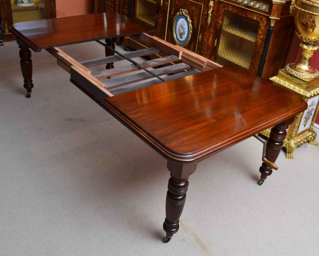 Antique Victorian 8 ft Mahgany Dining Table & 6 Chairs 1