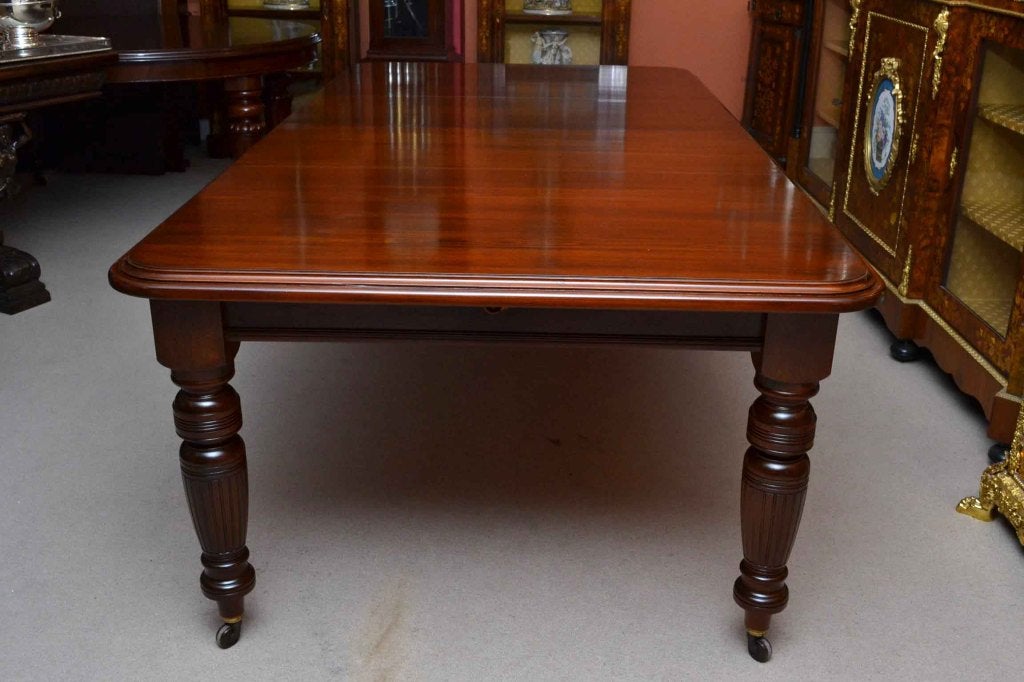 Antique Victorian 8 ft Mahgany Dining Table & 6 Chairs 4
