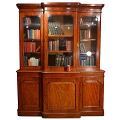 Antique Victorian Mahogany Breakfront Bookcase C1870
