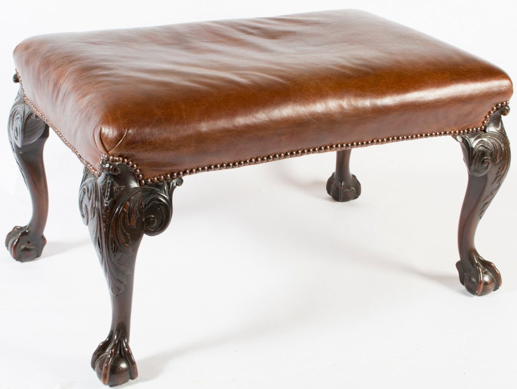 Antique English Chippendale Mahogany Stool c.1780