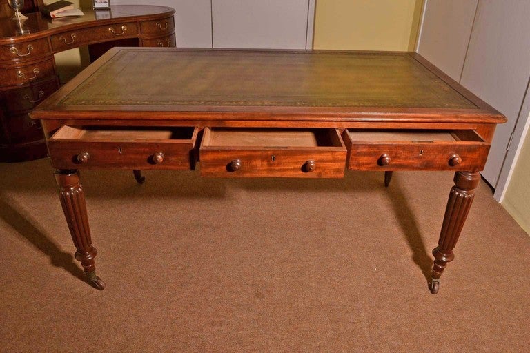 English Antique Victorian Partners Writing Table Desk