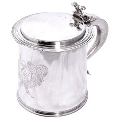 Antique Charles II English Silver Tankard 1668 WH