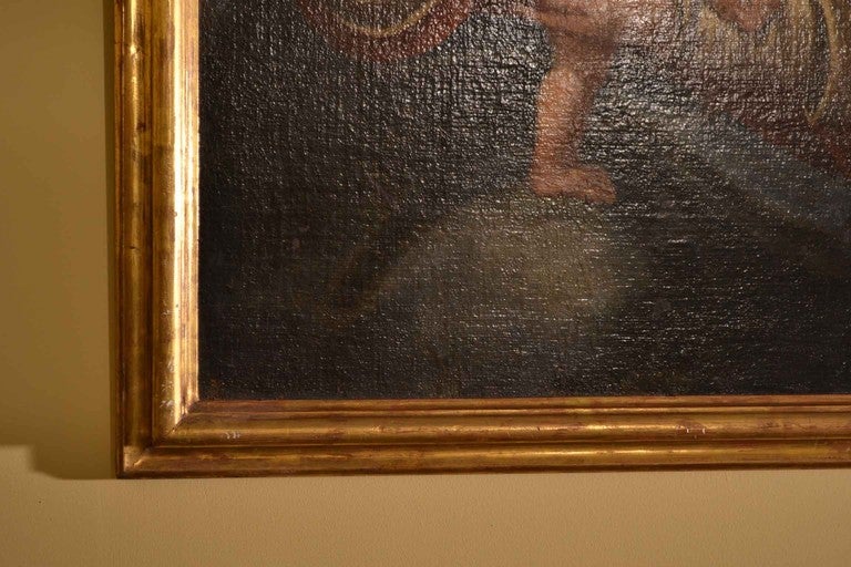 Italian Antique Oil Painting Madonna with Child circa 1700