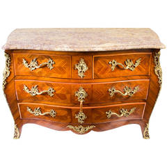 Antique 19th Century French Kingwood Commode Chest Marble