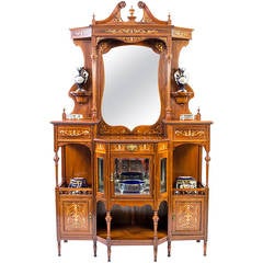 Antique Edwardian Rosewood Inlaid Cabinet circa 1900