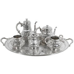Antique English Victorian Silver Plate 6 Piece Tea Set