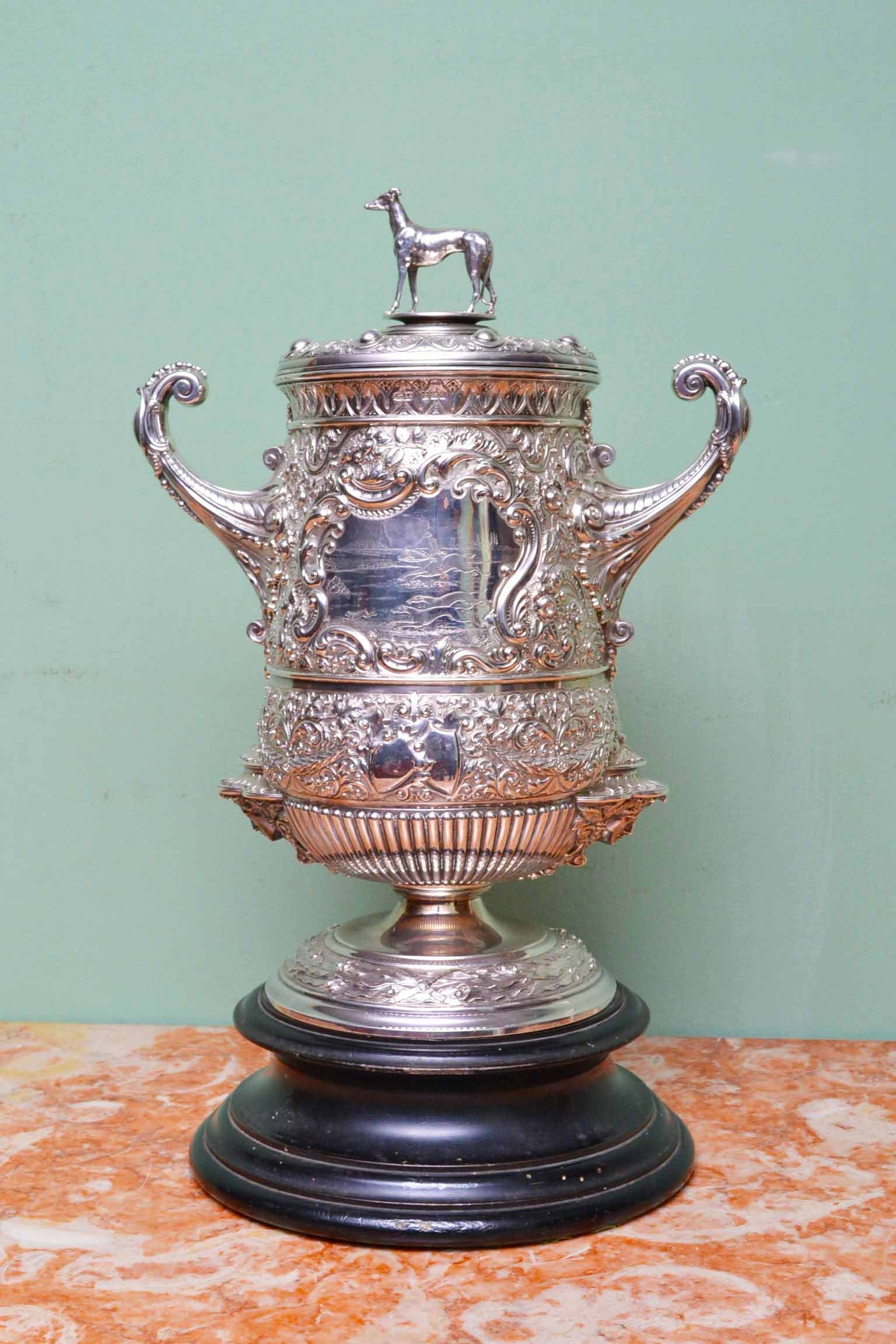 Antique Large English Victorian Silver Cup 
Cover 1893