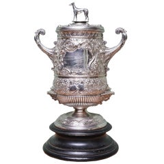 Used Large English Victorian Silver Cup & Cover 1893 