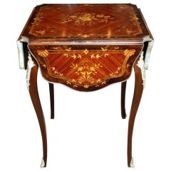 Antique Rosewood Marquetry Occasional Games Table 