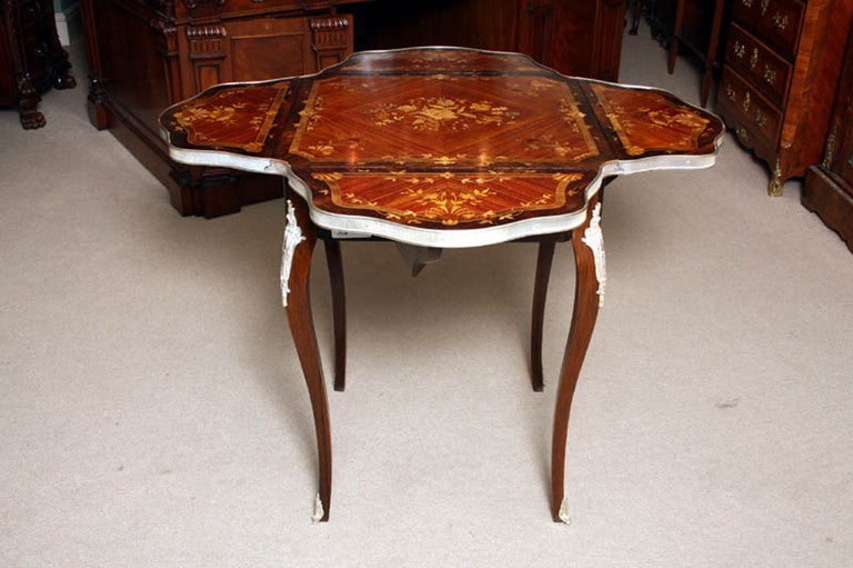 Antique Rosewood Marquetry Occasional Games Table