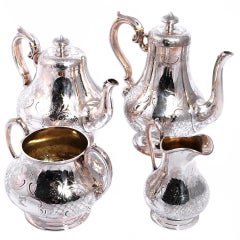 Antique Silver Tea & Coffee Set Sheffield 1856