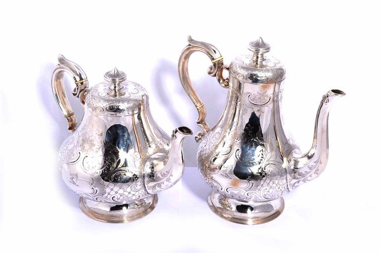 Antique Silver Tea & Coffee Set Sheffield 1856