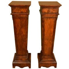 Vintage Pair of Edwardian Walnut Pedestals c.1900
