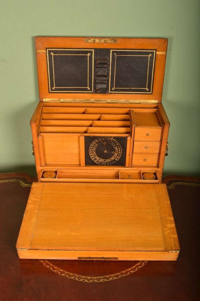 Antique Coromandel Brass Bound Stationery Box c.1870 1