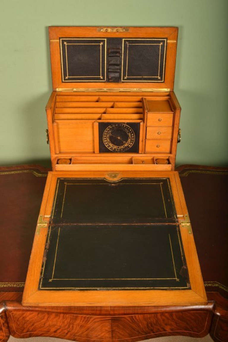 English Antique Coromandel Brass Bound Stationery Box c.1870
