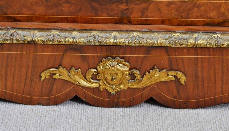 Antique Victorian Burr Walnut Inlaid Credenza C1860 1