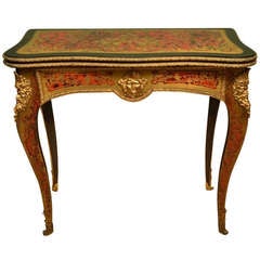 Antique French Boulle Tortoiseshell Card Table circa 1870