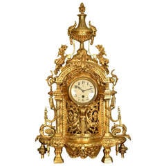 Antique French Gilt Bronze Mantel Clock c.1890