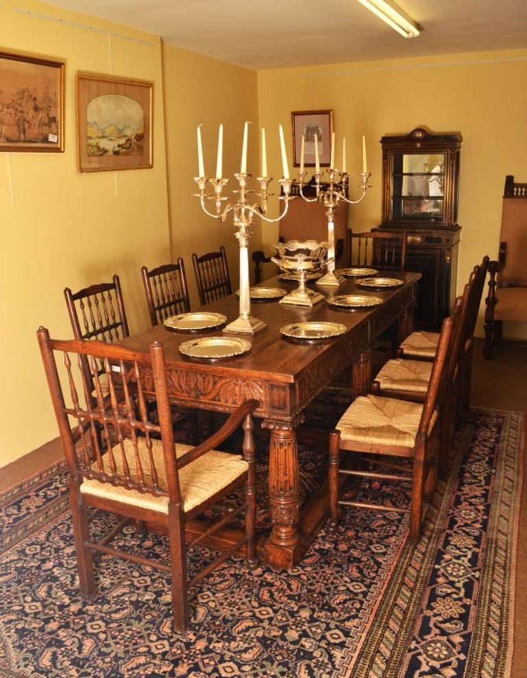 antique oak dining room set