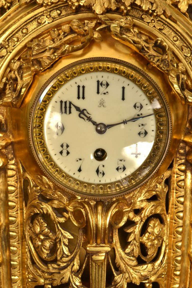 Antique French Gilt Bronze Mantel Clock c.1890 1
