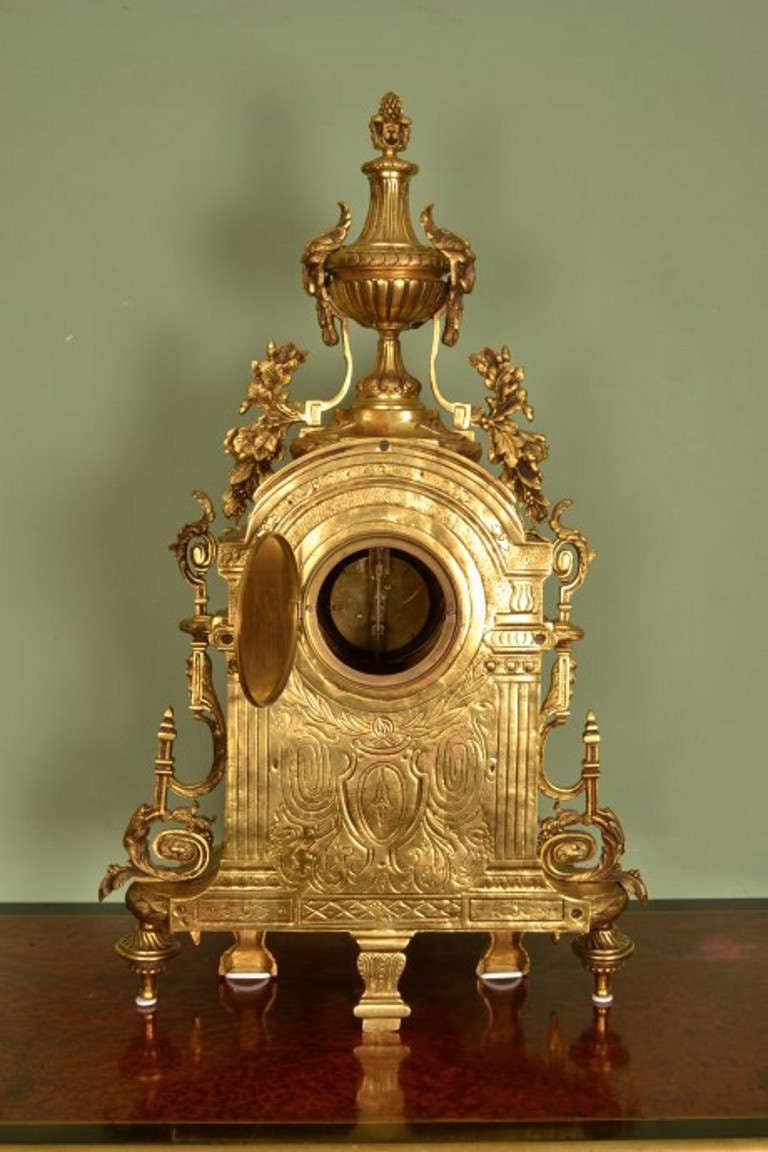 19th Century Antique French Gilt Bronze Mantel Clock c.1890