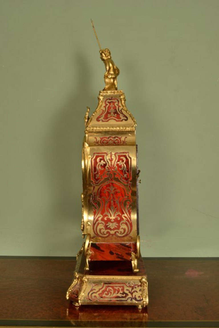 Antique French Boulle Mantel Clock on Stand circa 1860 In Excellent Condition In London, GB