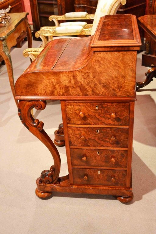 Antique Victorian Walnut Pop Up Davenport Desk c.1860 4