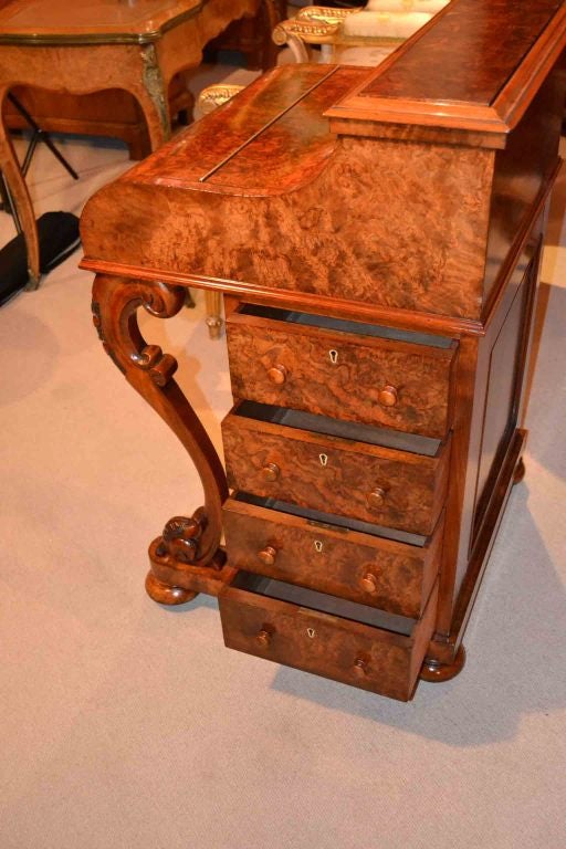 Antique Victorian Walnut Pop Up Davenport Desk c.1860 6