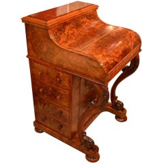 Antique Victorian Walnut Pop Up Davenport Desk c.1860
