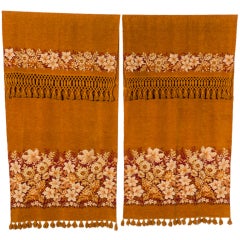 Pair Art Deco French Chenille Curtains