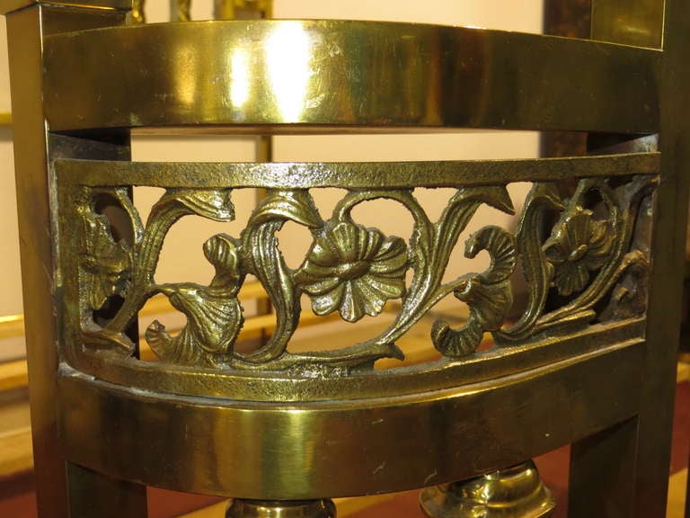 Brass Art Nouveau brass queen size bed  For Sale