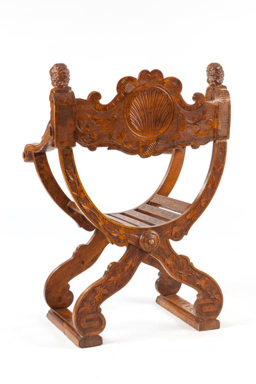 Heavily wooden  carved arm chair used by monks in Italy and Spain in the late 1700's.