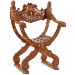 Antique Savonarola Arm chair