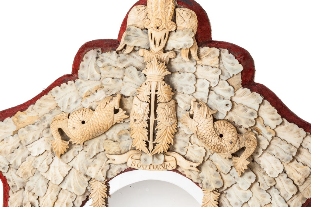 Carved Bone Dieppe Mirror