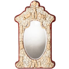 Antique Carved Bone Dieppe Mirror