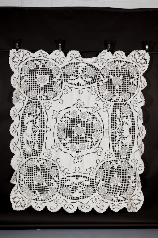 Linen Cutwork Tablecloth