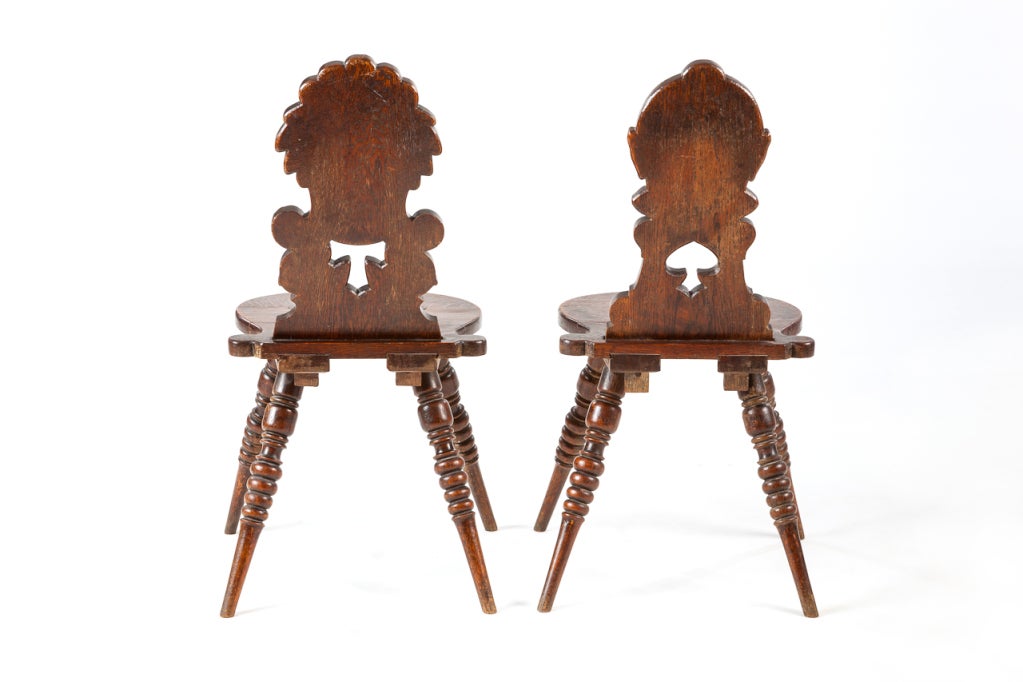 18th Century and Earlier Pair English Georgian pub chairs, or portrait chairs