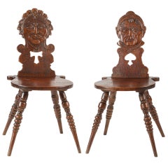 Antique Pair English Georgian pub chairs, or portrait chairs