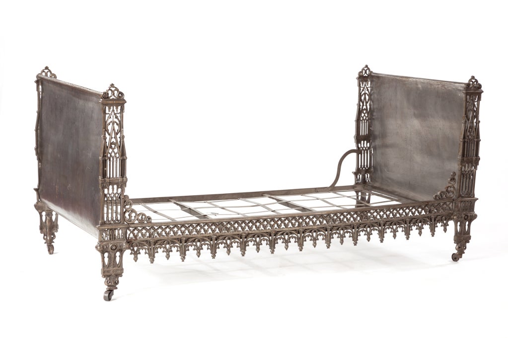 Pair steel Gothic Revival  French Napoleon III campaign  beds For Sale 1