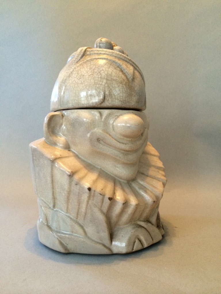 Figural Glazed Ironstone Cookie Jar